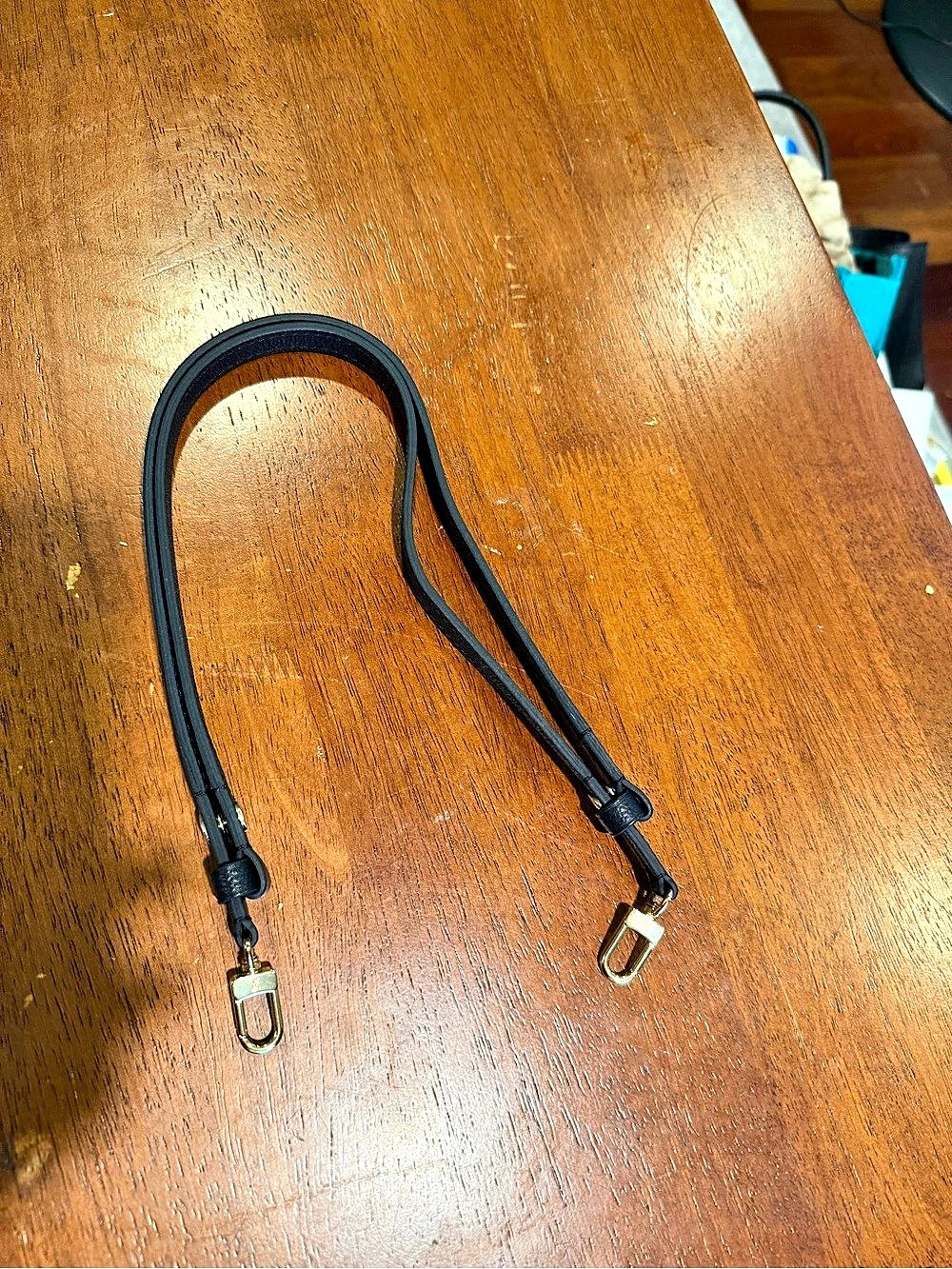 Louis Vuitton Adjustable Leather Shoulder Strap Black